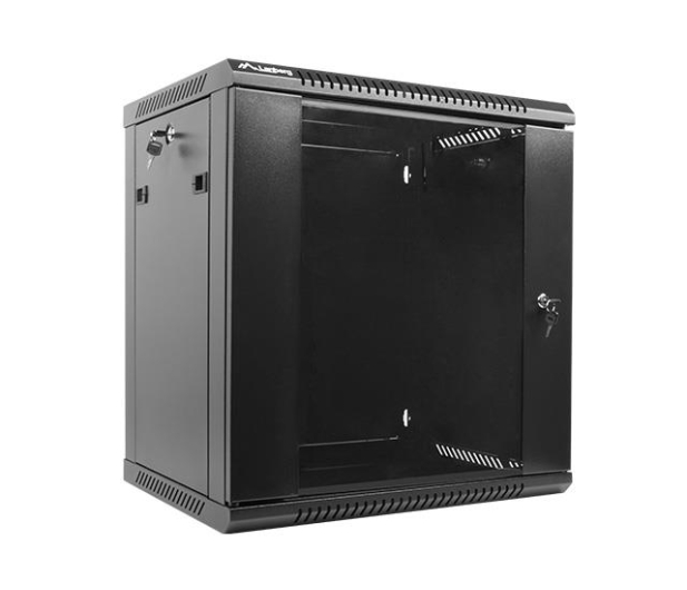 LANBERG Szafa instalacyjna wisząca 19 12U 600X450mm czarna (drzwi szklane) WF01-6412-10B - 455293 - zdjęcie 3